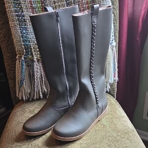 Elephantito Gray Girl's Knee-High Boots